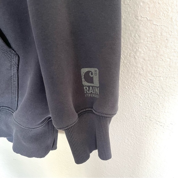 Carhartt Rain Defender Navy Blue Hoodie Workwear Heavy Mens Size 3XLT Tall XXXL - Picture 3 of 12